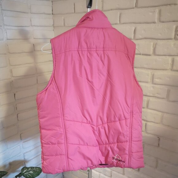 Point Zero Nicole Benisti Girls Size Small Pink w/ Dark Grey Puffy Vest - Picture 2 of 12